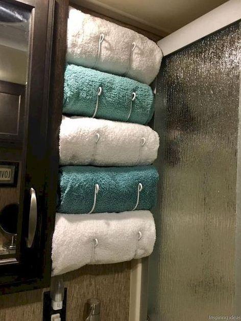 7 Ways to Improve RV Bathroom Storage — Stairs Up - Handle In