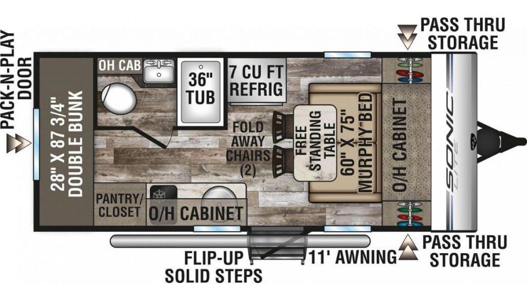 Venture Sonic Lite Floor Plan. Rvs with 4 bunk beds