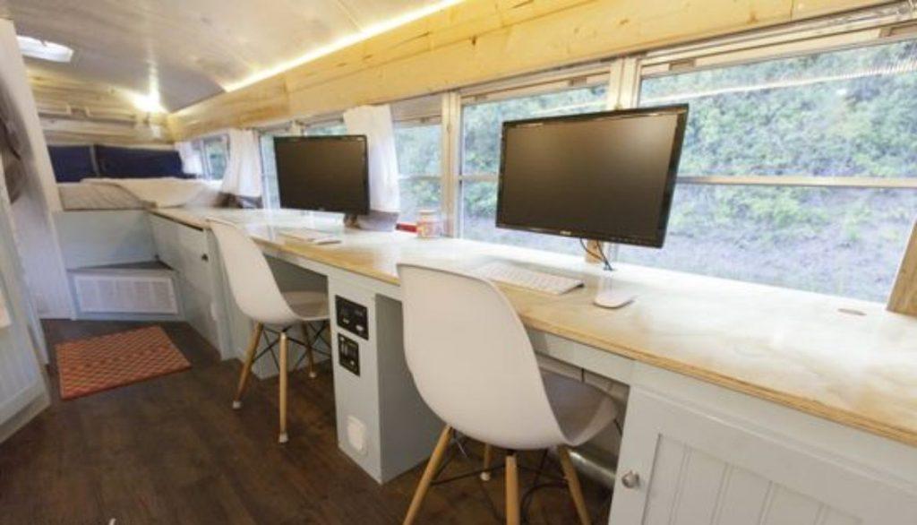 Work From Home Ready Short Bus Conversion